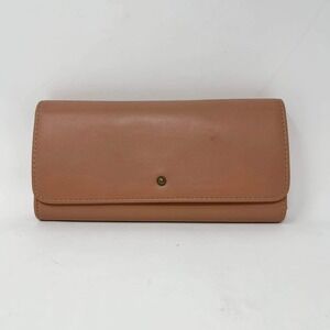 Universal Thread Tri Fold Wallet Dark Peach Faux Leather Casual Full